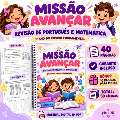 MISSÃO AVANÇAR – REVISÃO DE PORTUGUÊS E MATEMÁTICA – 3º ANO